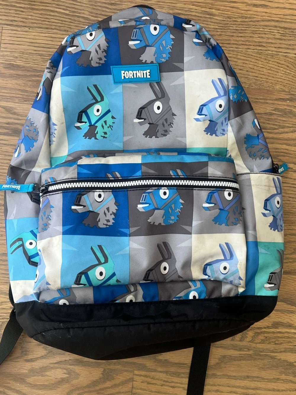 🦙 Fortnite Llama Graphic Backpack in Blue and Gray